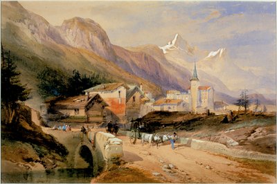 Un village alpin - Richard Principal Leitch